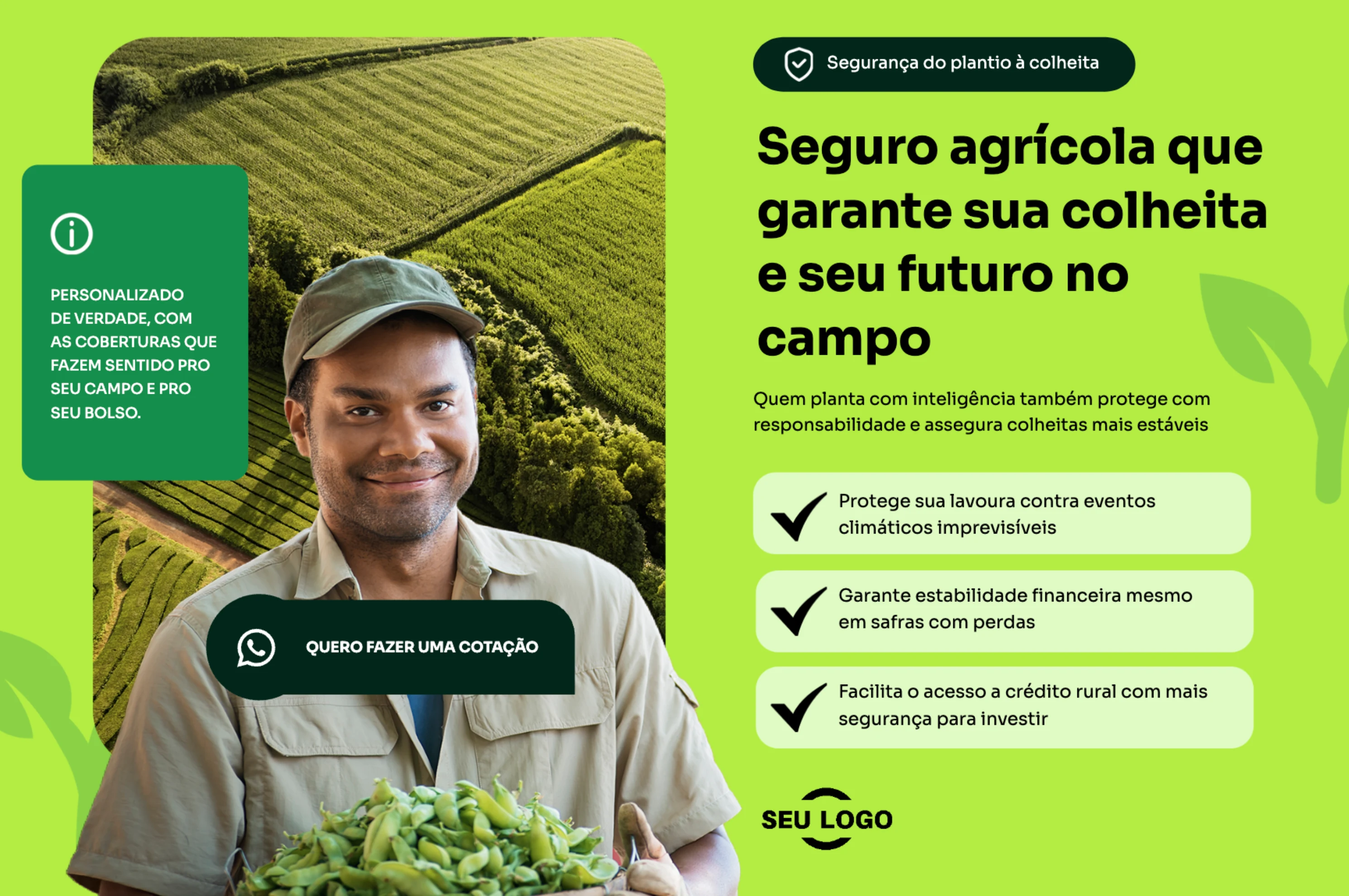 Template seguro agrícola sendo editado
